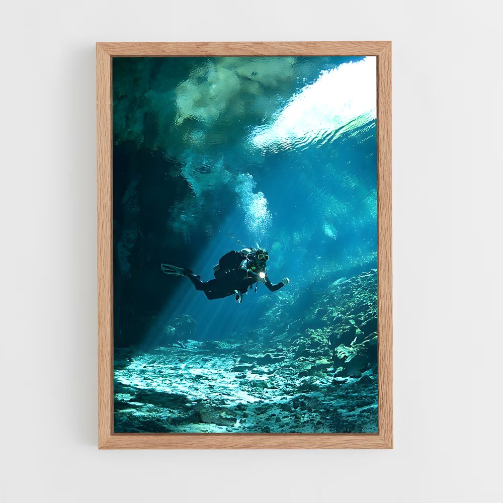 Poster Scuba diving cavernes – affiche Plongée sous-marine (vue 4)